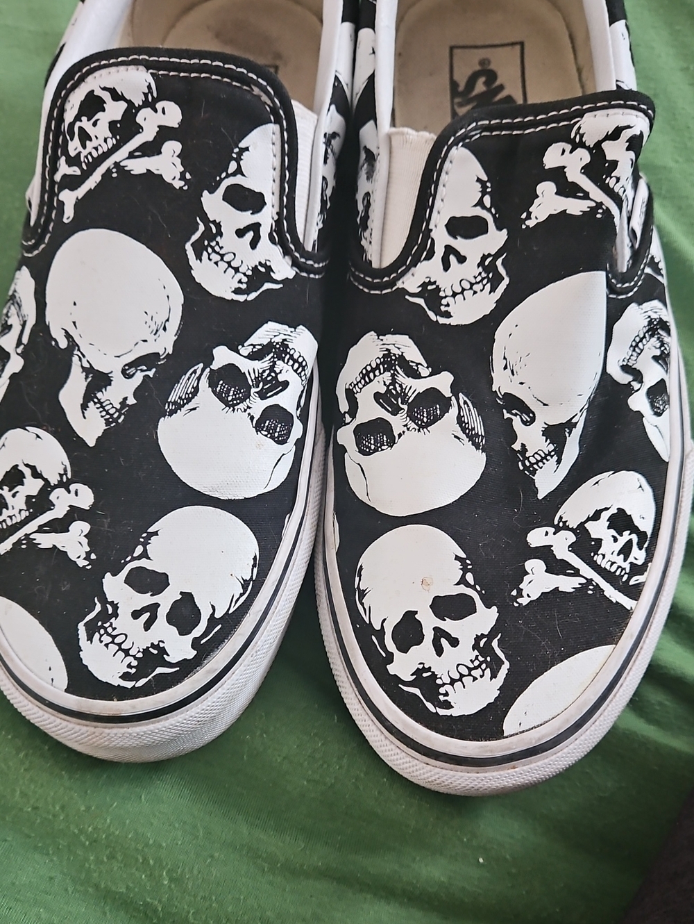 Black & White Skull Slip-On Sneakers - Picture 3 of 6